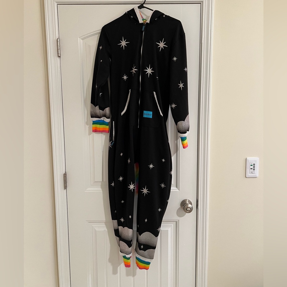 Tipsy Elves Night Mare unicorn unisex onesie XS black